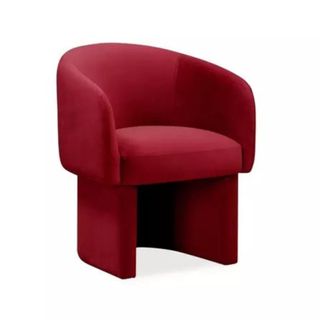 curved chair in wine colourway