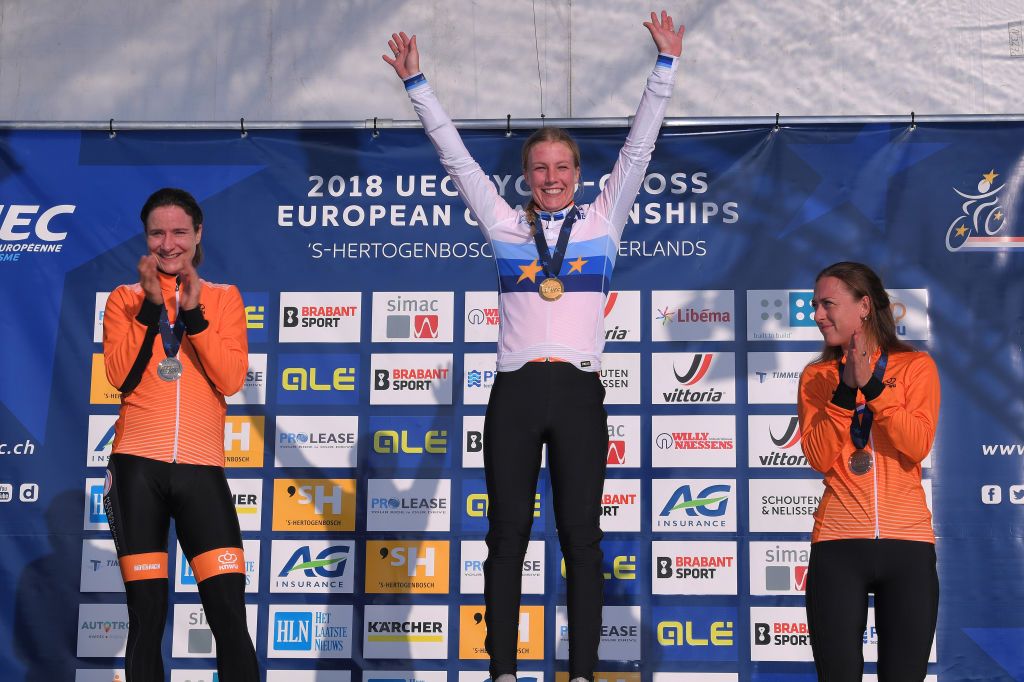 Annemarie Worst with her new European champion's jersey