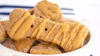 DIY peanut butter dog treats: Peanut Butter Treats With Coconut Oil Drizzle