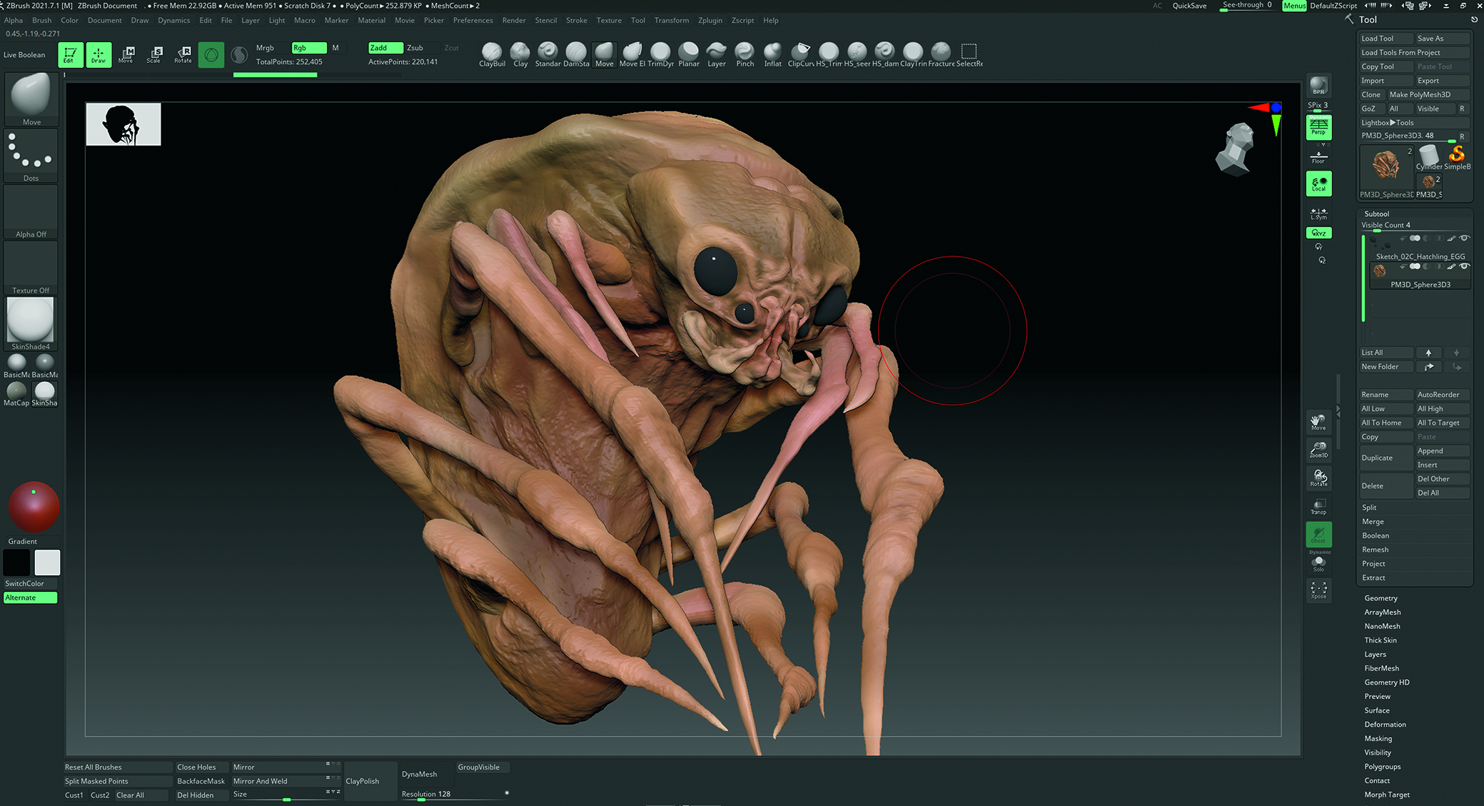A Spider-like creature sculpted in ZBrush