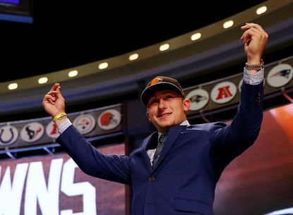 Johnny Manziel, about to be cut from the Cleveland Browns