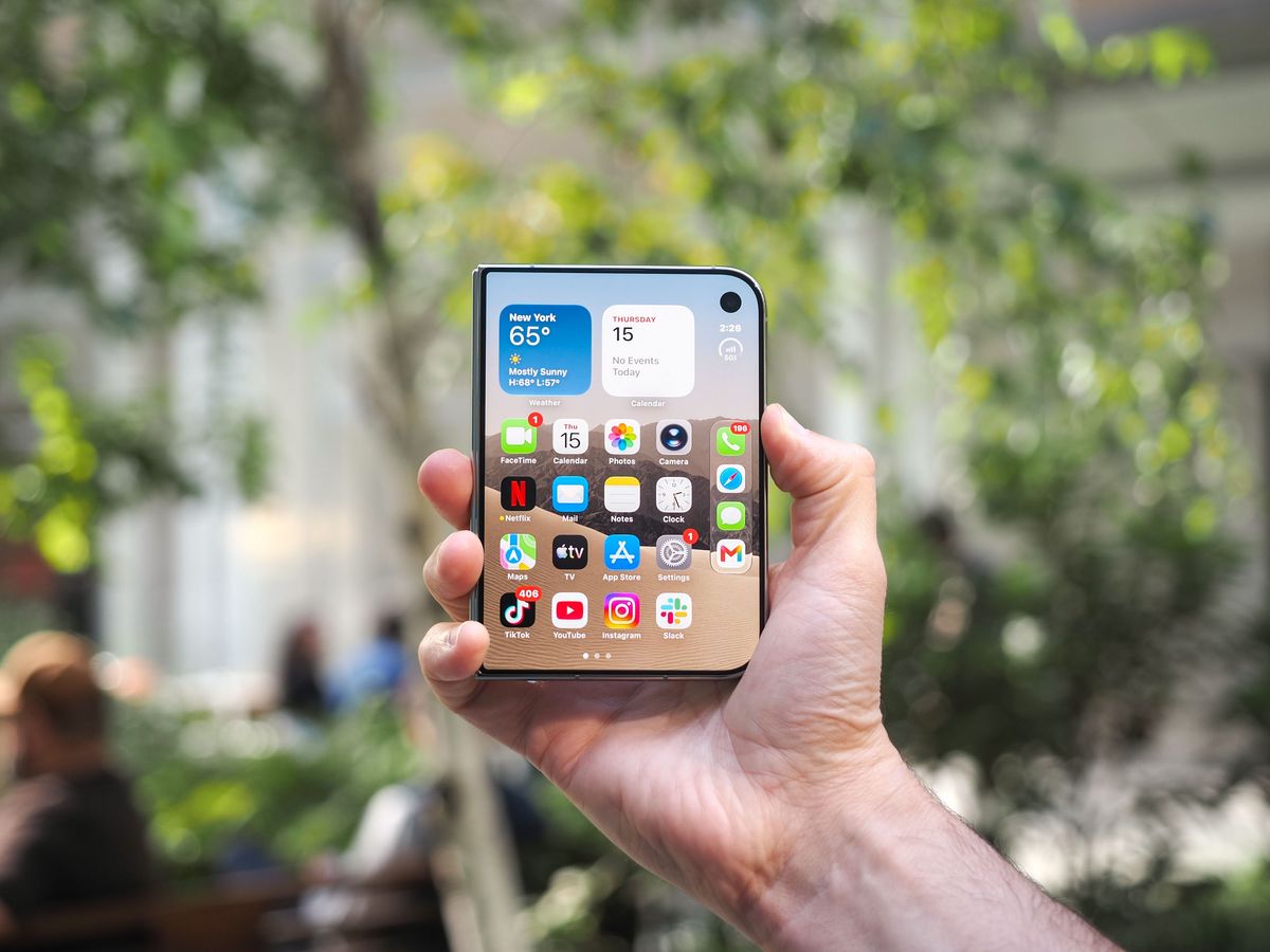 iPhone Duo shown held in hand