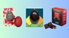 A selection of the healthy Easter eggs included in the guide, featuring Green&Blacks, Cocoa+ and Eating Evolved