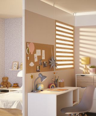 Shared bedroom idea - GoodHome Alara Natural Slatted Room divider panel by B&Q