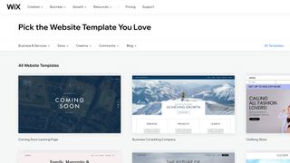 Wix's template library