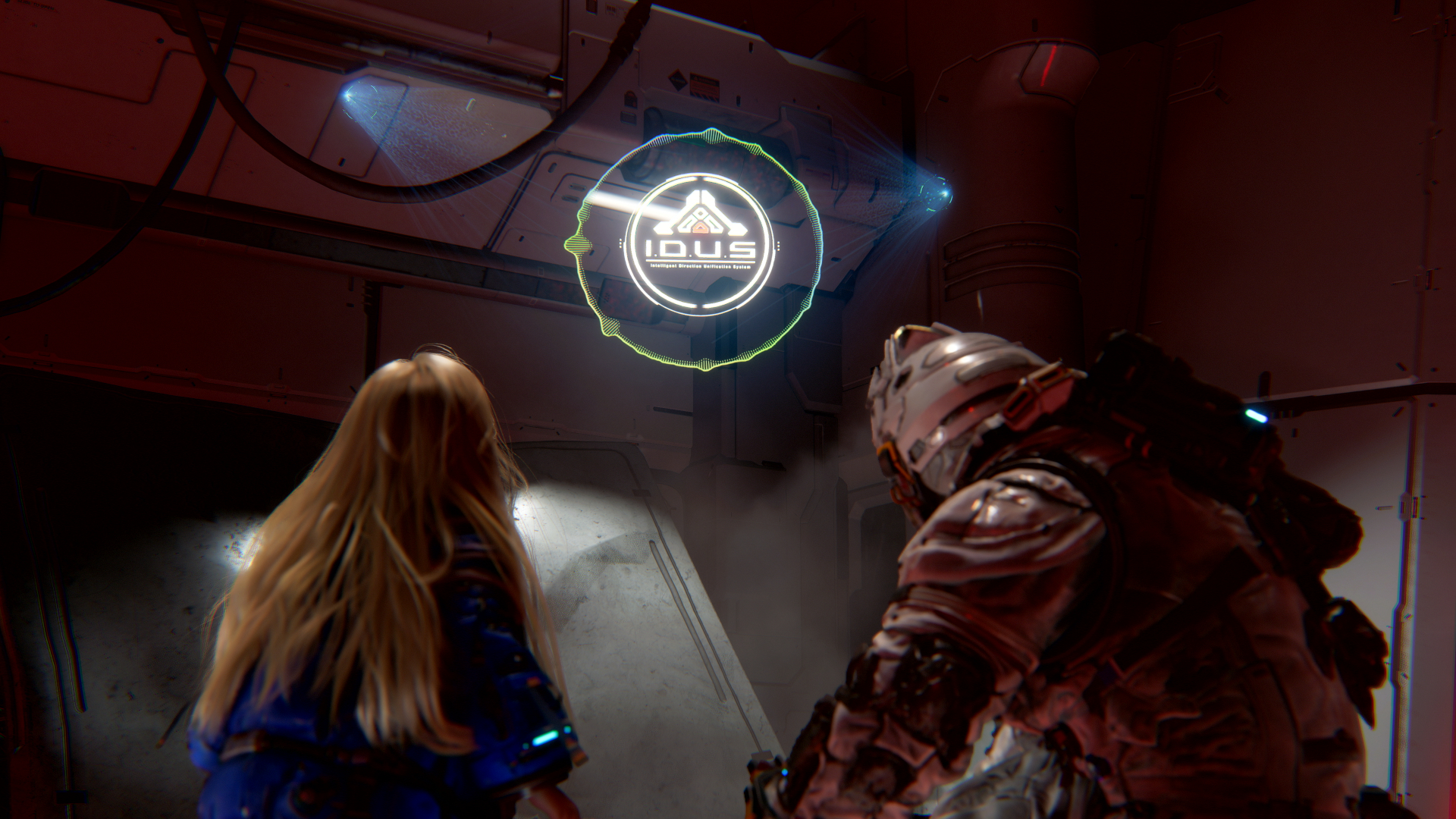 Screenshot from sci-fi shooter Pragmata, shown at Gamescom 2025.