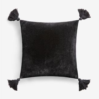 black cushion with white background