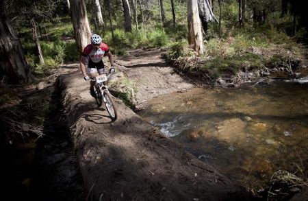 A racer during day 1 at the Mt. Buller Bike Festival