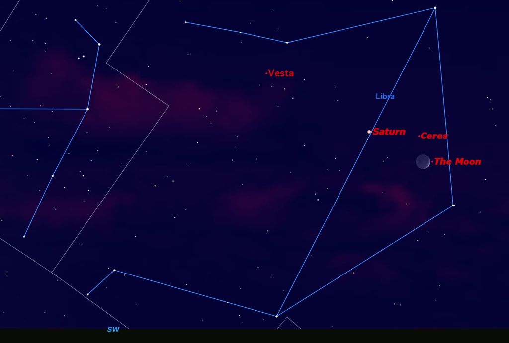 See Saturn, the Moon and Dwarf Planet Ceres in Night Sky Saturday | Space