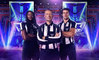 Sonia Mkoloma, Mark Clattenburg and Lee Phillips are the referees in Gladiators.