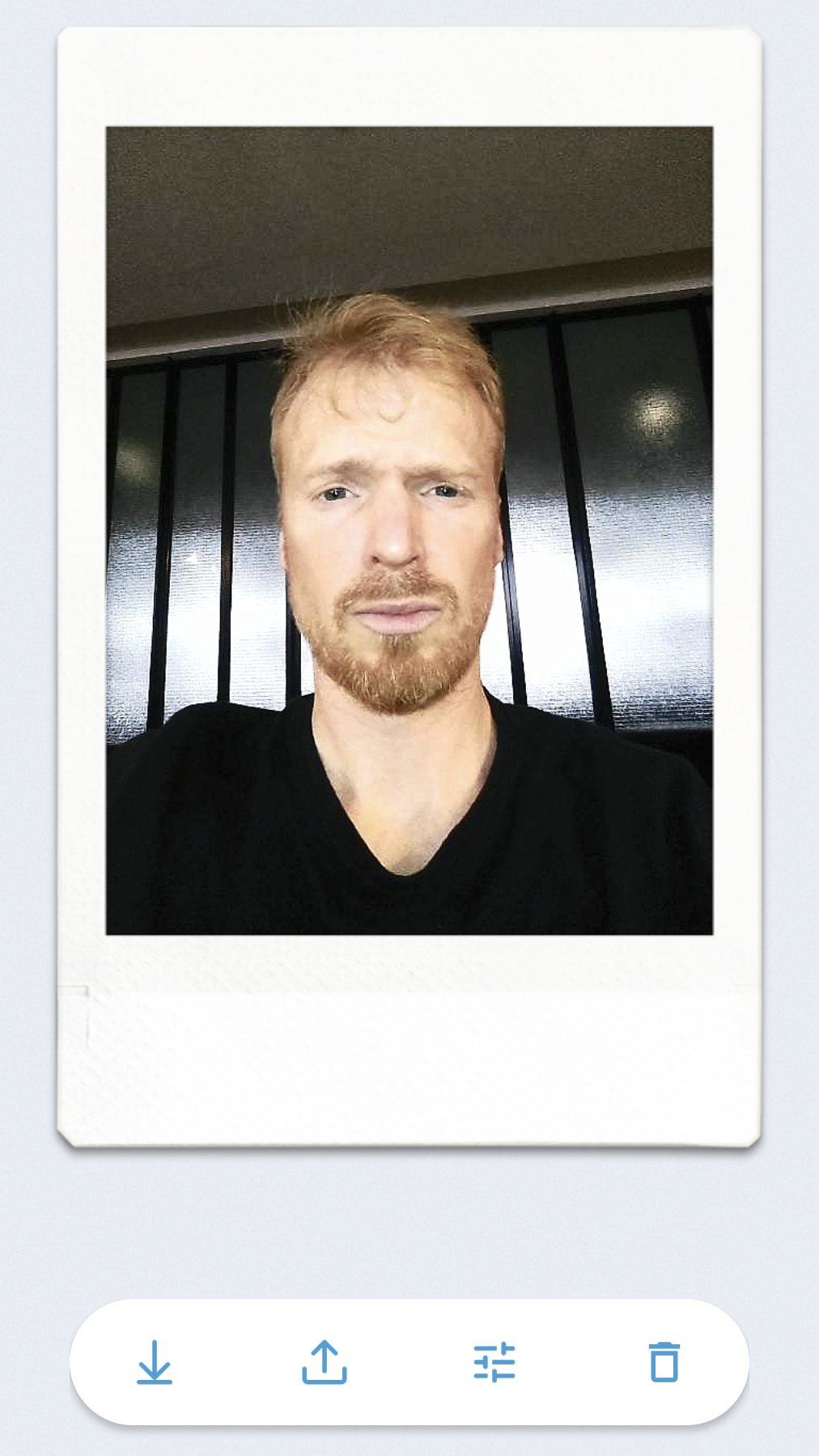 Fujifilm Instax Pall app screenshot of self portrait