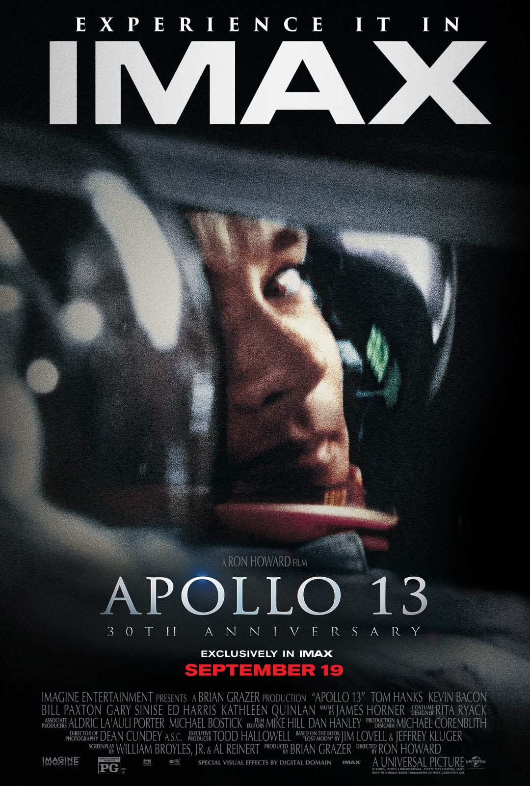 a movie poster featuring a worried astronaut's face