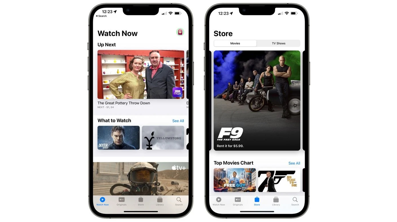 Images showing the tweaked TV app