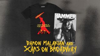 A Scars On Broadway shirt and magazine cover