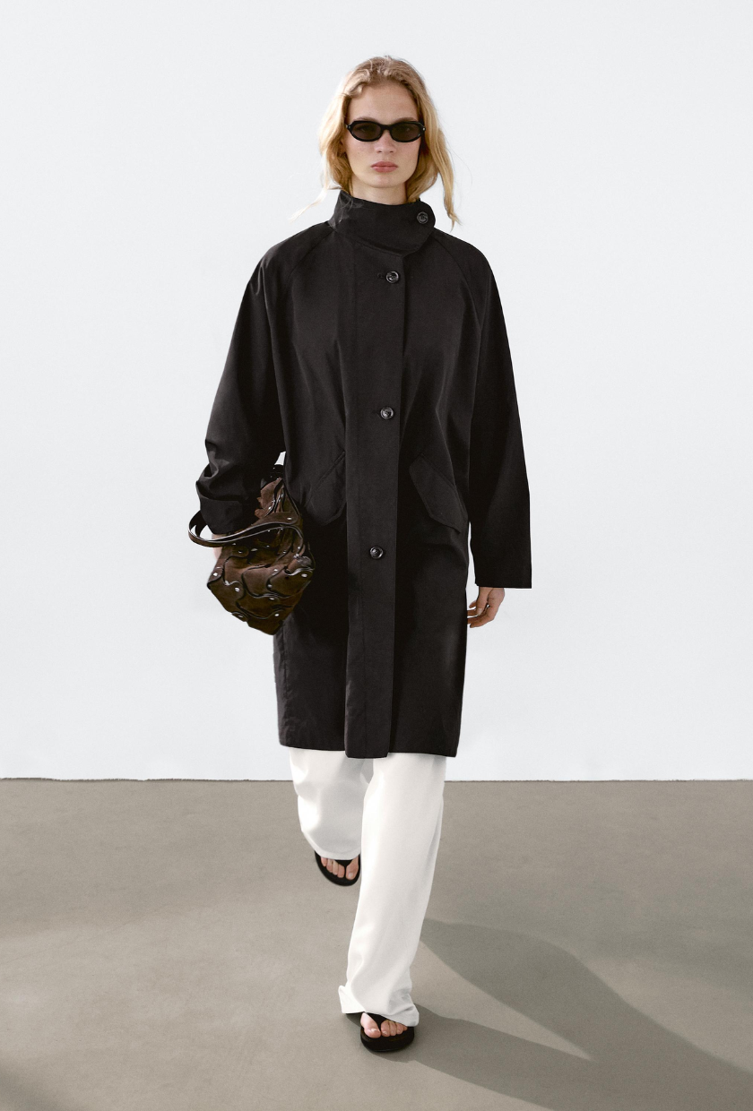 An image of a Massimo Dutti funnel neck jacket