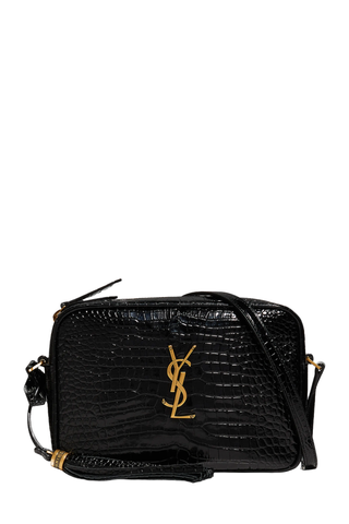 Saint Laurent Lou Medium Camera Bag With Tassel in Croc Embossed Leather