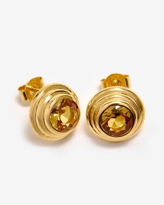 Citrine Solarium Stud Earrings