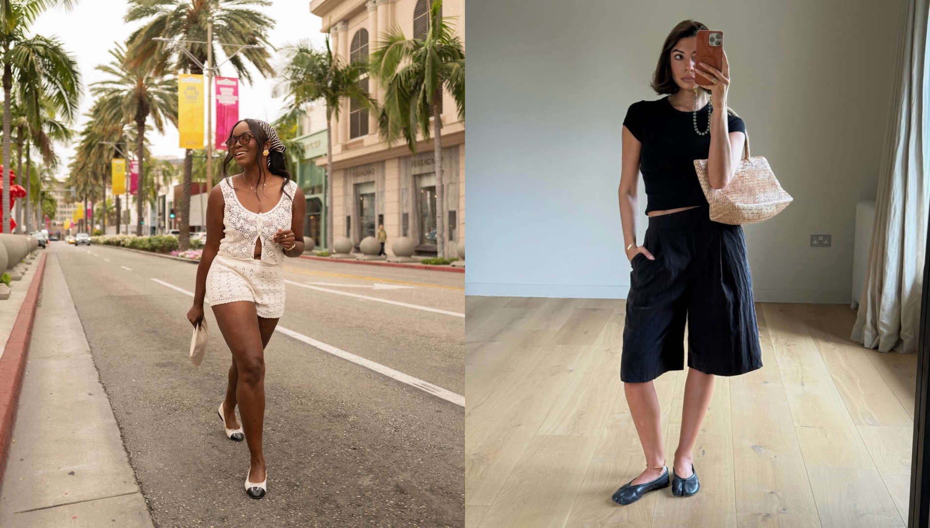 Shorts and ballet flats outfits 