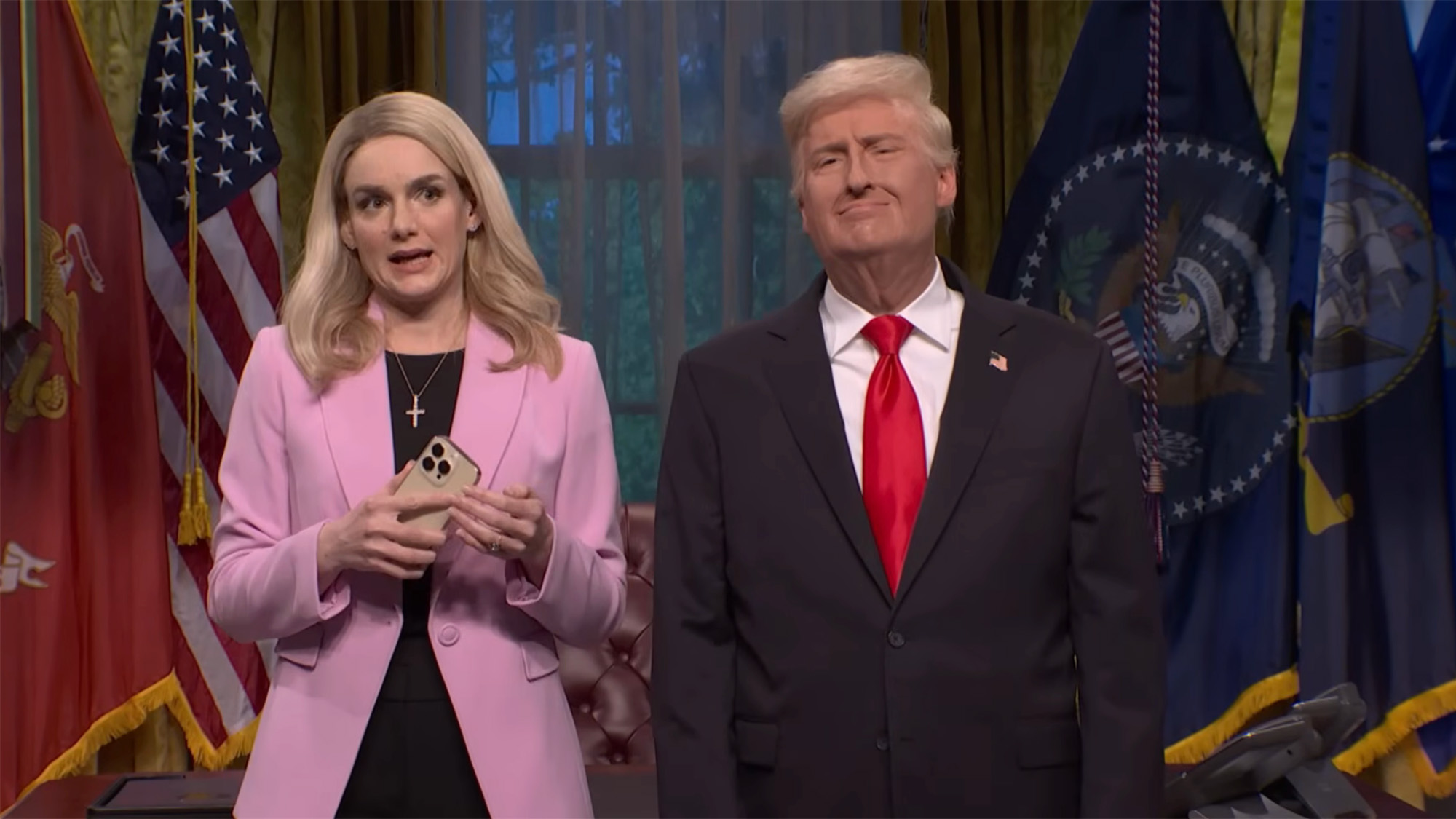A look at a political cold open featuring Donald Trump spoof with James Austin Johnson 2026.