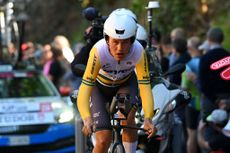 PERUGIA ITALY MAY 10 Luke Plapp of Australia and Team Jayco AlUla sprints during the 107th Giro dItalia 2024 Stage 7 a 406km individual time trial stage from Foligno to Perugia 472m UCIWT on May 10 2024 in Perugia Italy Photo by Dario BelingheriGetty Images