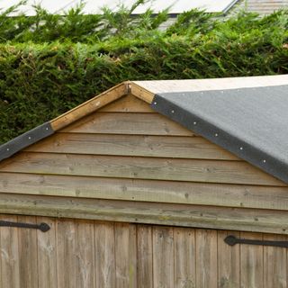 Replacing felt on a shed roof