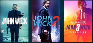 Posters from John Wick 1, 2 and 3