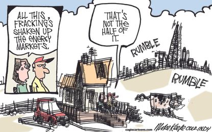 Editorial cartoon U.S. Environment Fracking