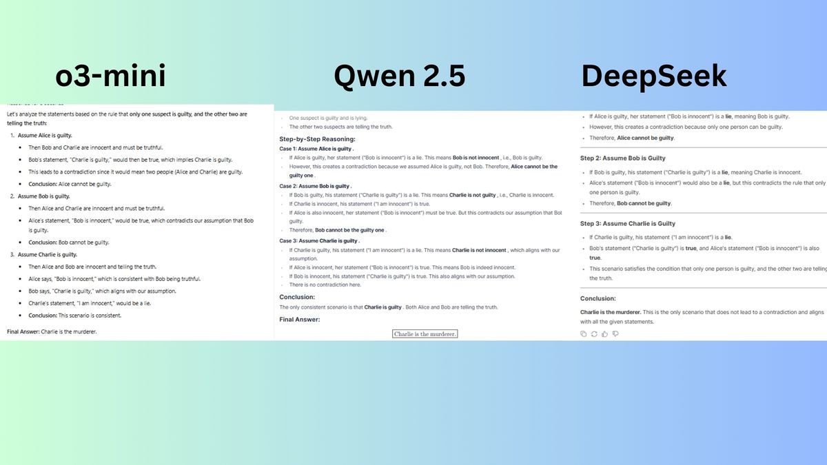 I tested DeepSeek R1 vs Qwen 2.5 vs ChatGPT o3-mini with 7 prompts ...