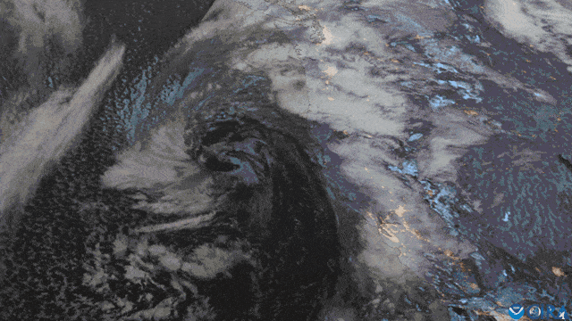 satellite view of atmospheric river above California