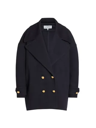 Loewe, Pebble Wool-Cashmere Blend Peacoat