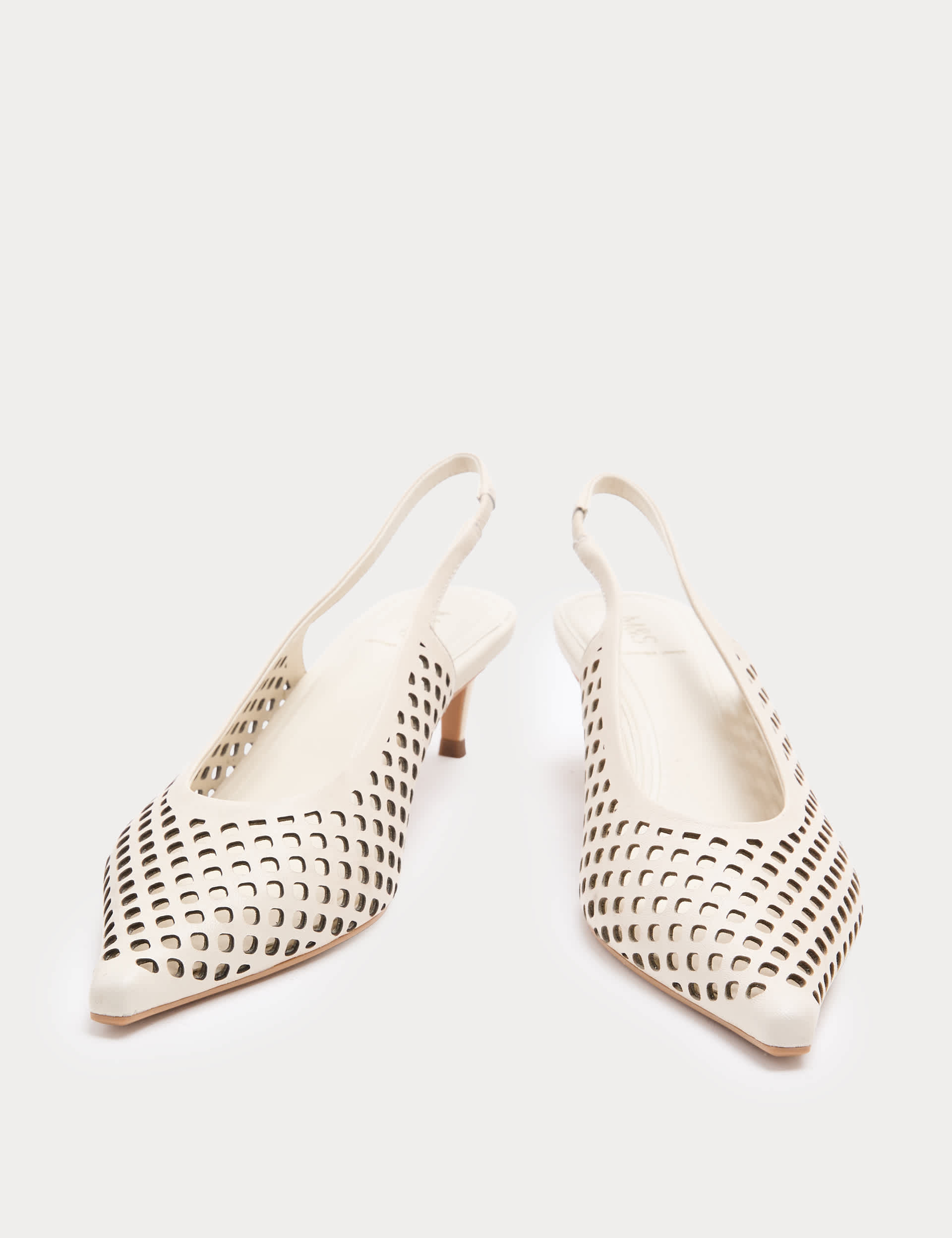 Leather Laser Cut Slingback Sandals