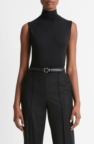 Sleeveless Modal Turtleneck Top