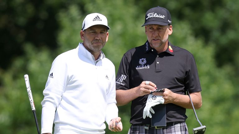 Sergio Garcia and Ian Poulter pictured on the golf course