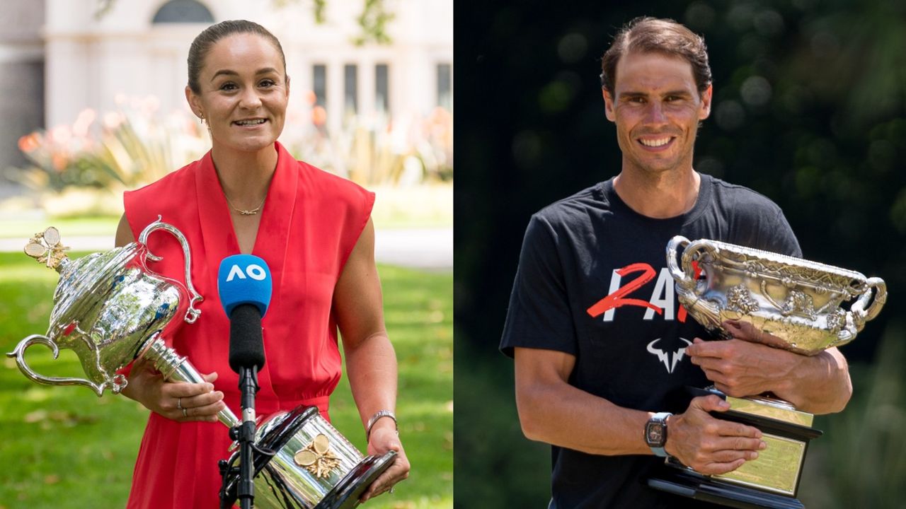 Australian Open champions Ashleigh Barty and Rafael Nadal 