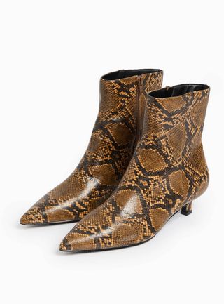 Tu Clothing Snake-Print Ankle Boots