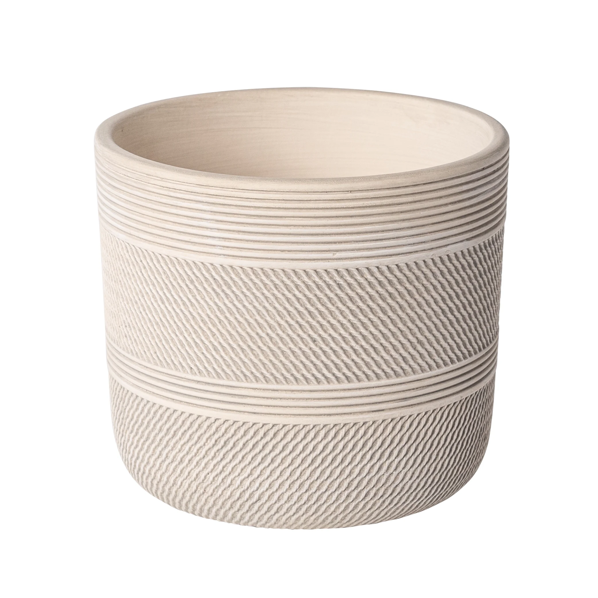 ceramic planter in a natural white color