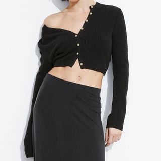 & Other Stories Cropped Rib-Knit Cardigan