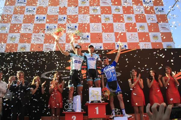 The stage 2 podium at the Tour de San Luis