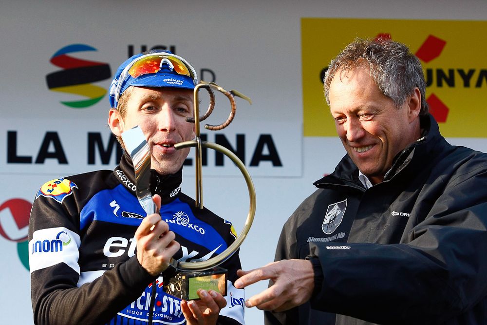 Dan Martin on the stage 3 podium at Volta a Catalunya
