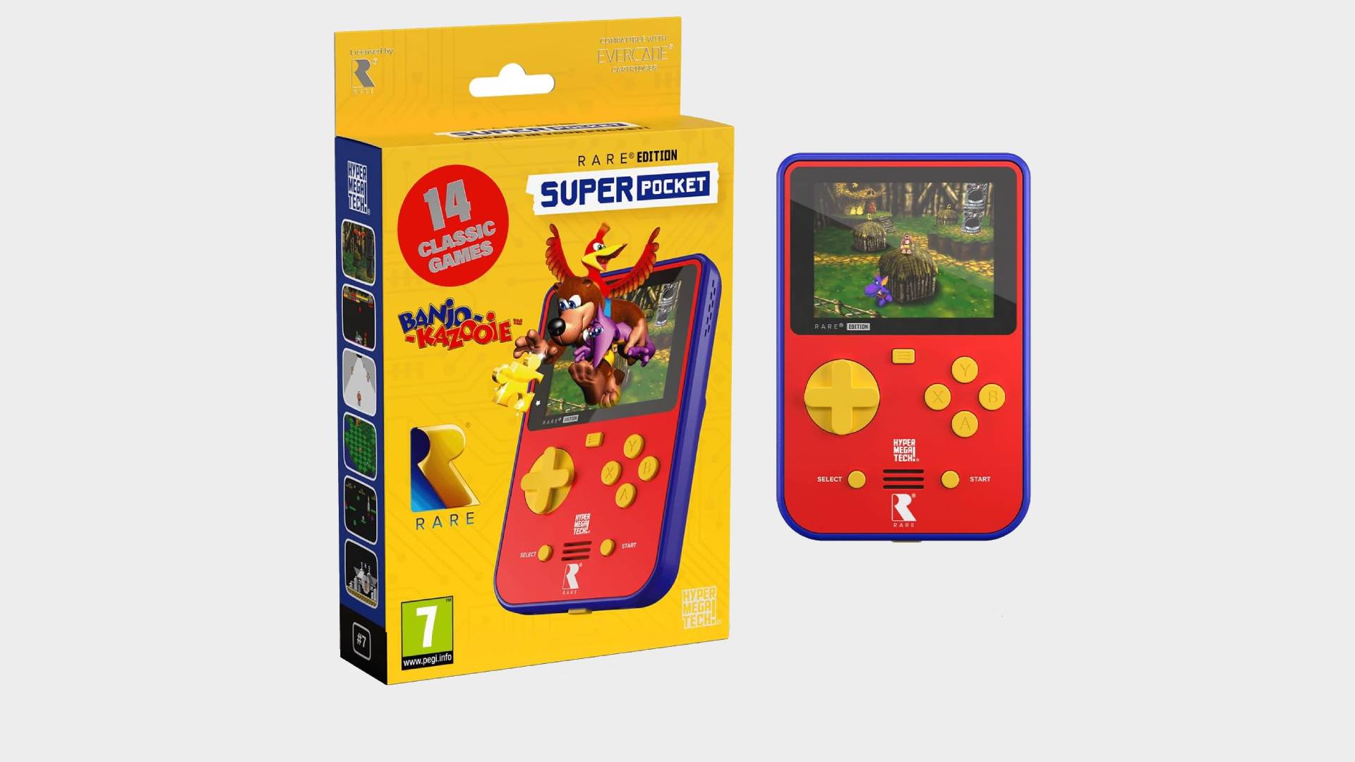 Super Pocket Rare Edition next to box.
