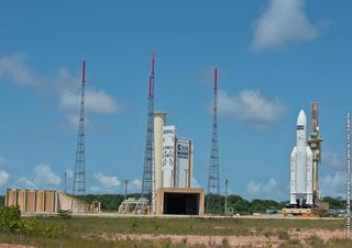 Ariane 5 Rocket Carrying ATV-5 Rollout
