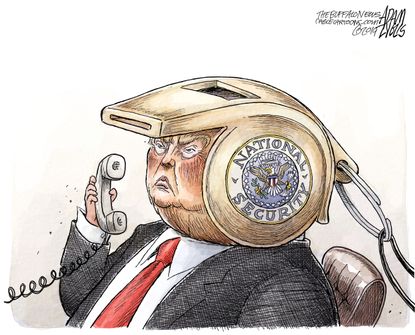 Political Cartoon U.S. Trump Ukraine whistleblower