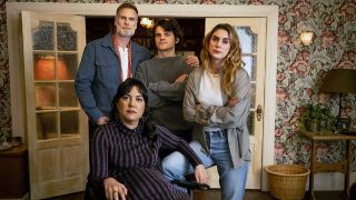 Left to right: Darren Boyd, series creator Kyla, Edward Bluemel and Elena Saurel star in BBC comedy-drama We Might Regret This