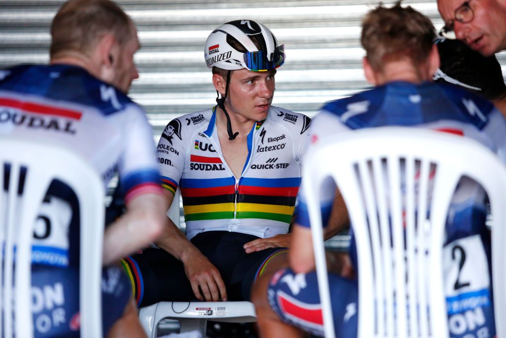 SAN JUAN ARGENTINA JANUARY 24 Remco Evenepoel of Belgium and Team Soudal QuickStep after the 39th Vuelta a San Juan International 2023 Stage 3 a 1709km stage from Circuito San Juan Villicum to Circuito San Juan Villicum VueltaSJ2023 on January 24 2023 in San Juan Argentina Photo by Maximiliano BlancoGetty Images