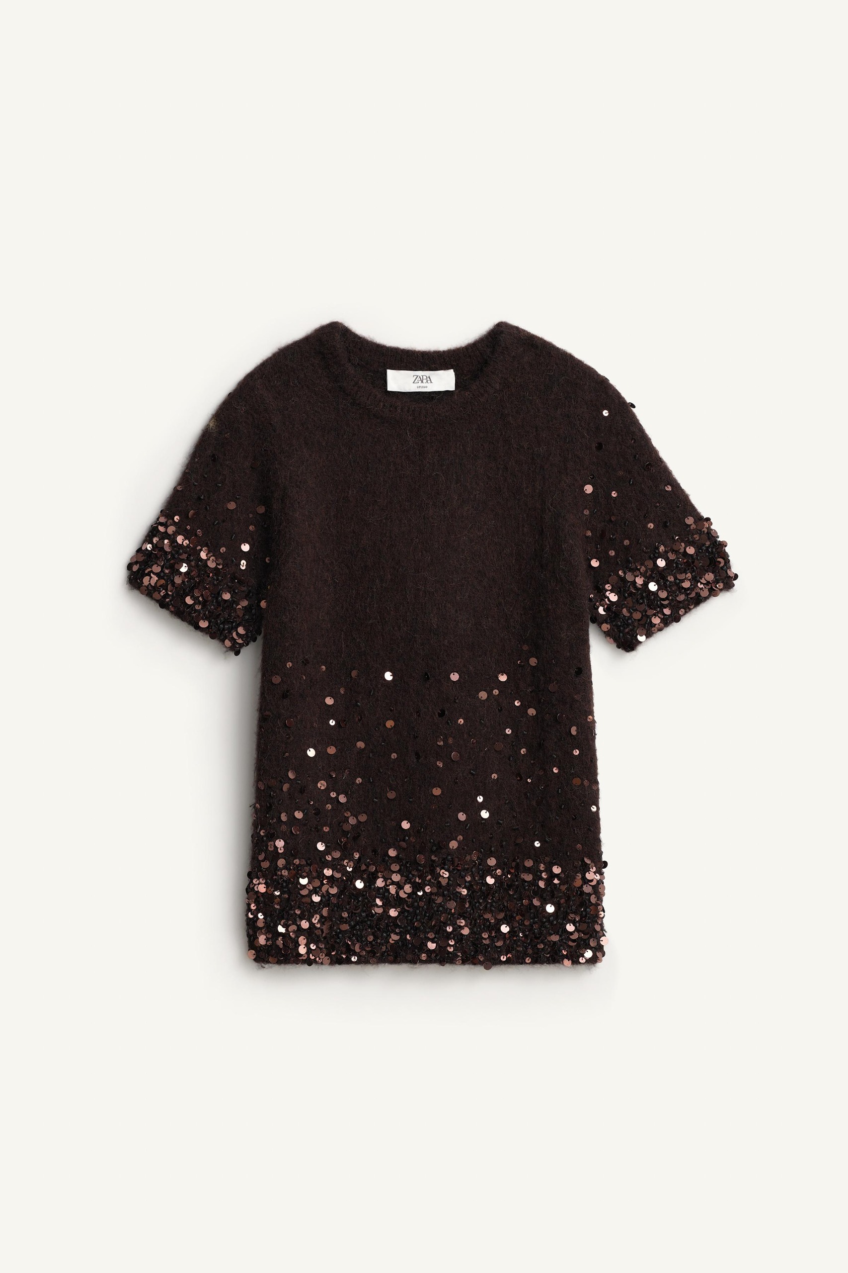 Sweater With Wool and Alpaca Sequin Limited Edition - Brown - Xs