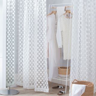 Hanging rail and White curtains