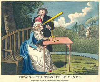A French cartoon entitled "Viewing the Transit of Venus."