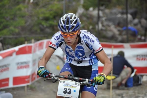 Junior Cristi&aacute;n Castro from Chile goes uphill on his way to winning his category