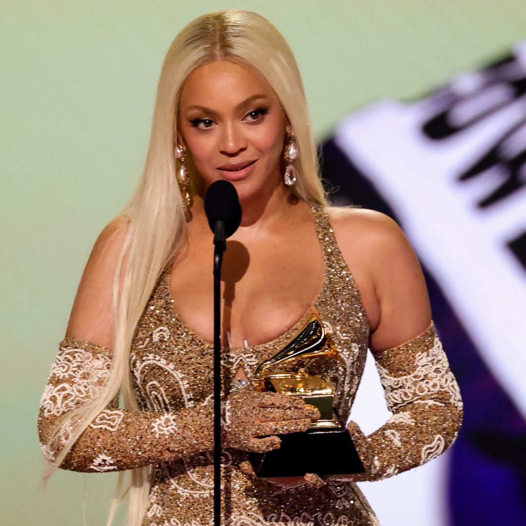 Beyoncé accepts the award for Best Country Album at the 2025 Grammys.