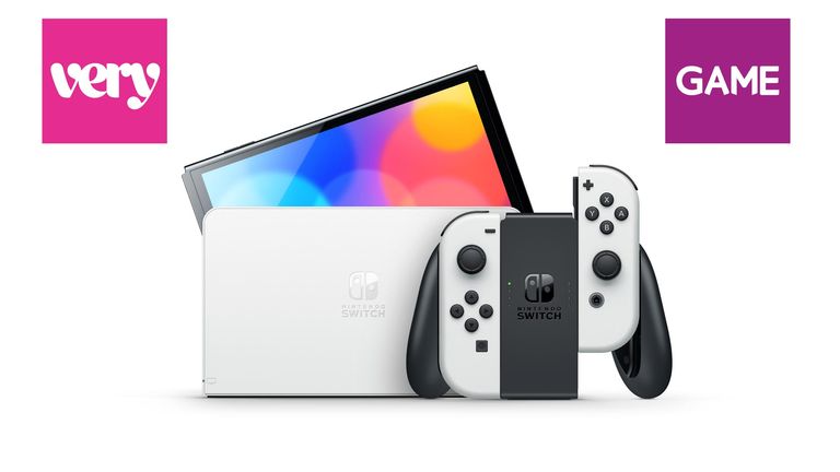 Nintendo Switch OLED model white Very logo GAME logo